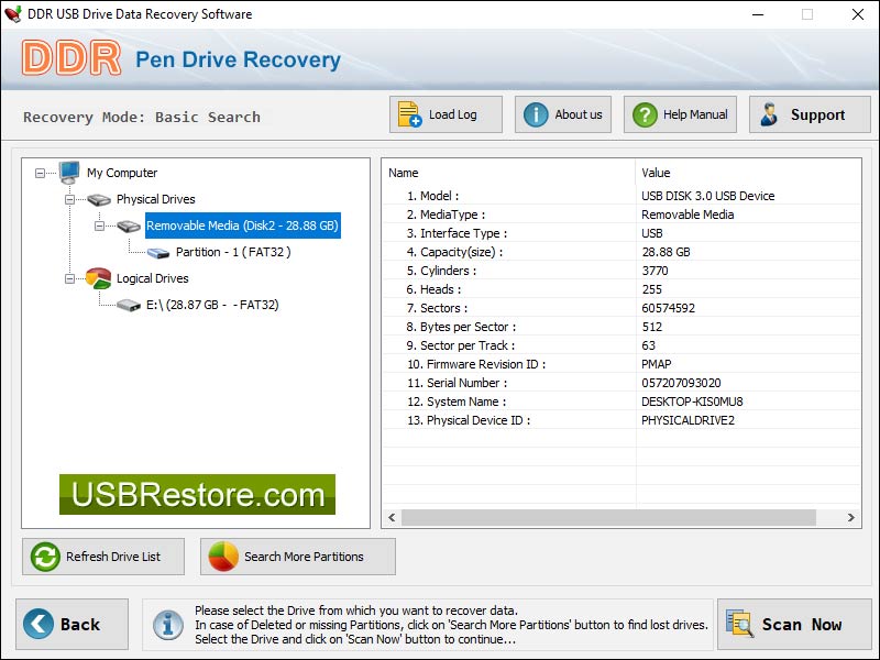 Salvage USB Hard Disk Data screen shot