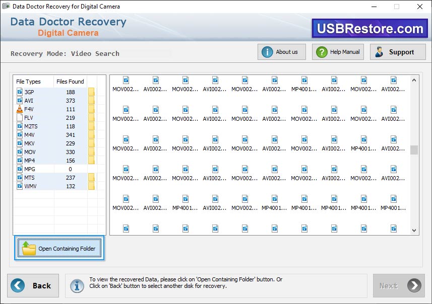 Digital Camera Restore Software Screenshot