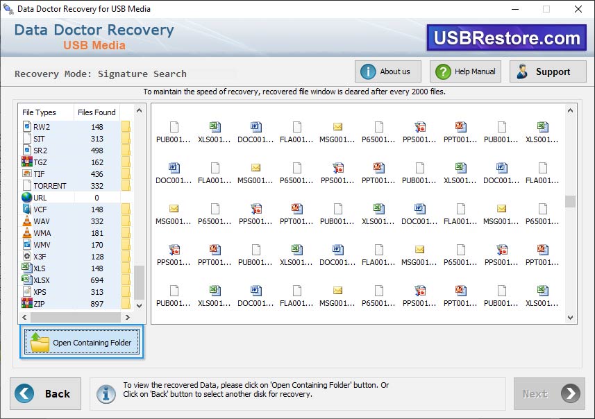 Save recovered files